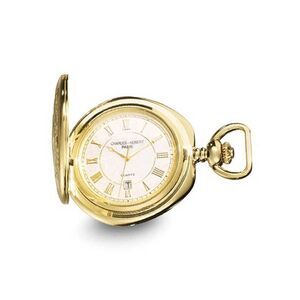 Charles Hubert Gold Finish Brass w/Shield Pocket Watch